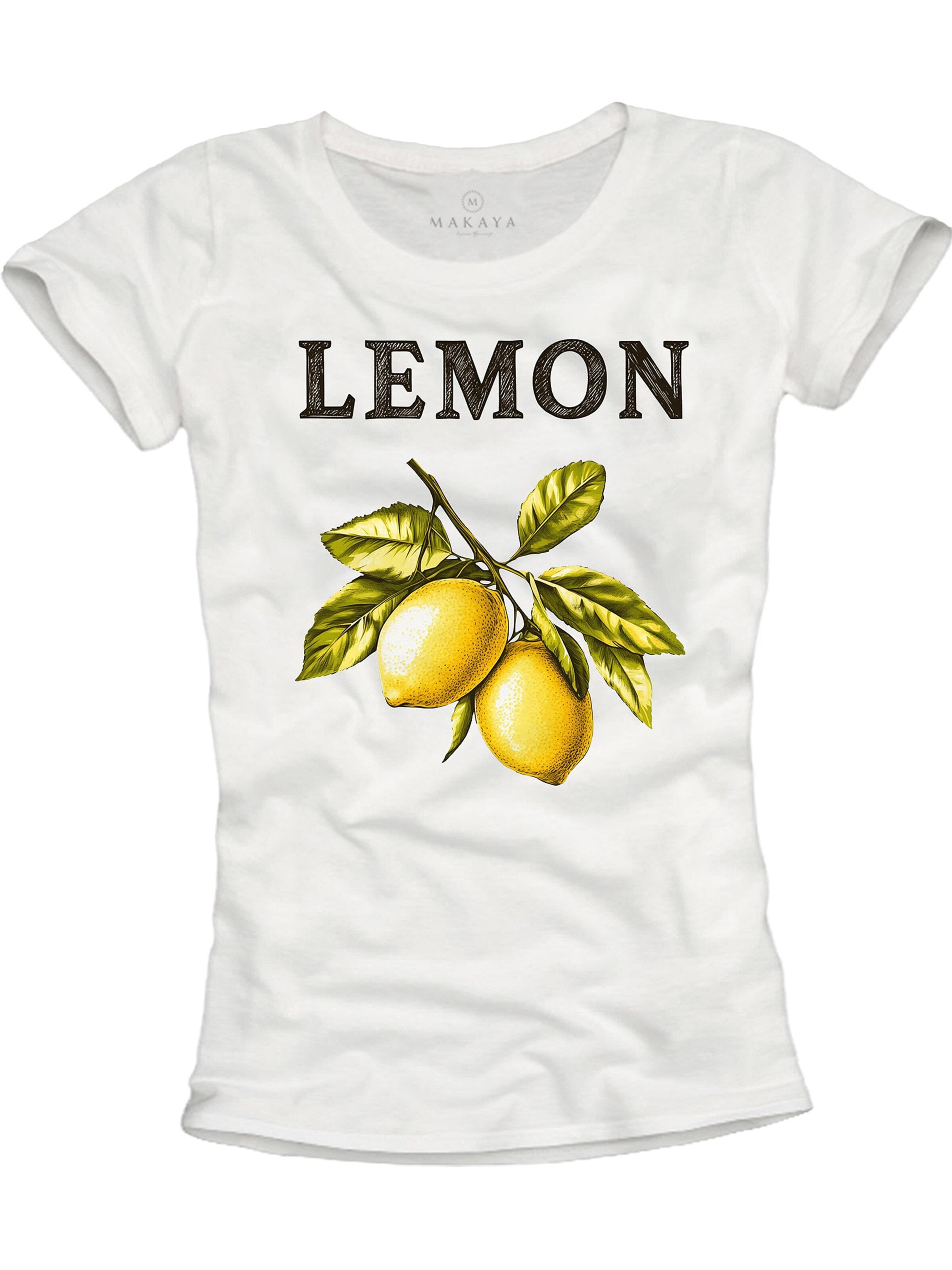 MAKAYA Shirt 'Lemon' in White: front