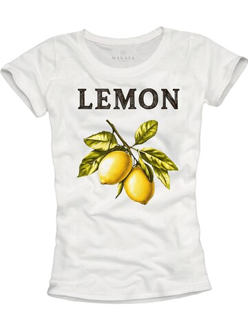 MAKAYA Shirt 'Lemon' in White: front