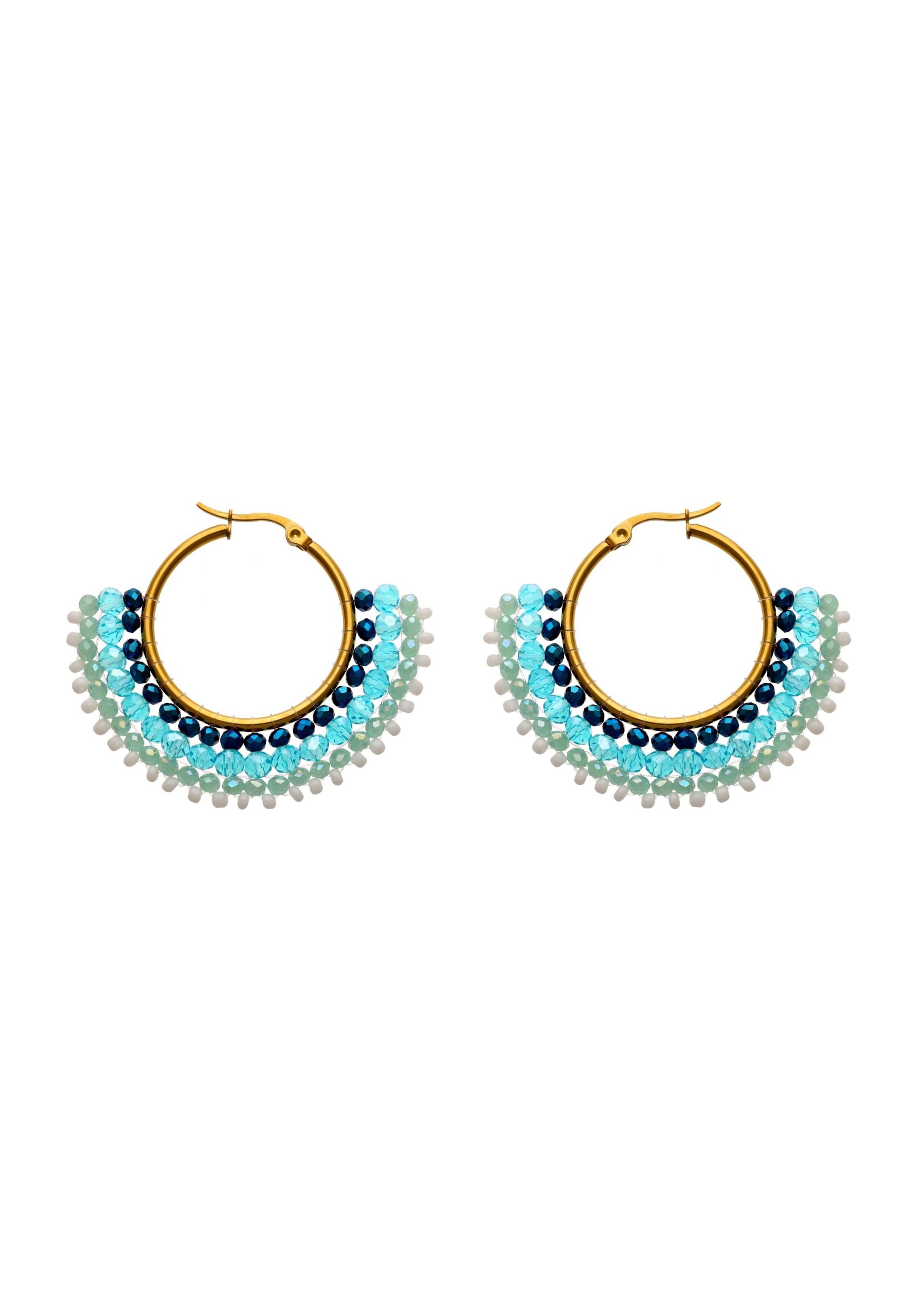 Boucles d'oreilles IZIA en bleu : devant