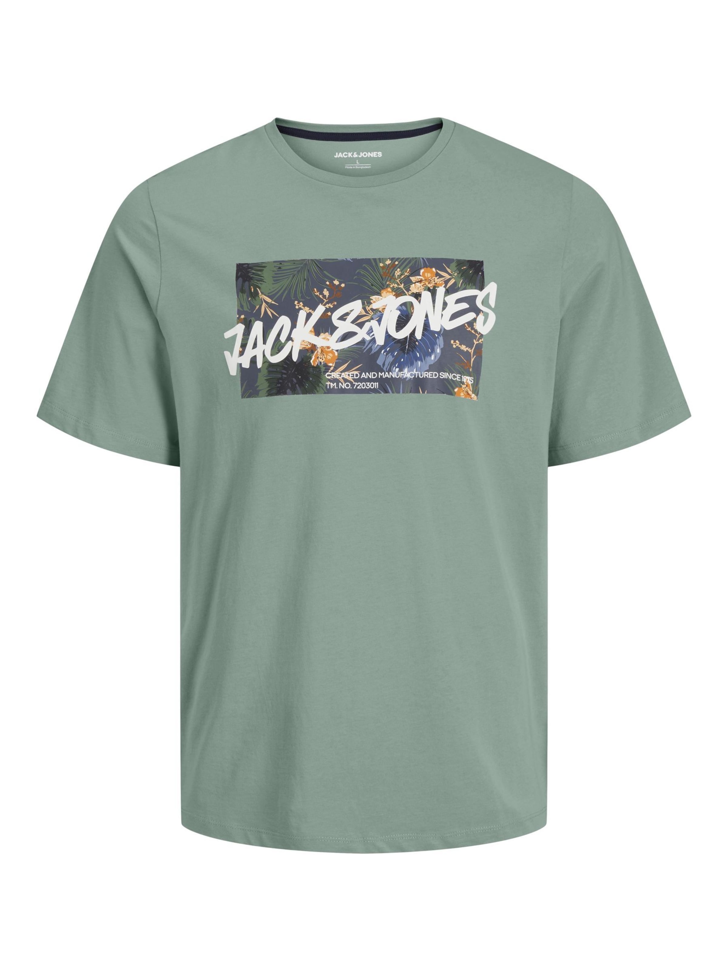 JACK & JONES Shirt 'Hawaii' in Green: front
