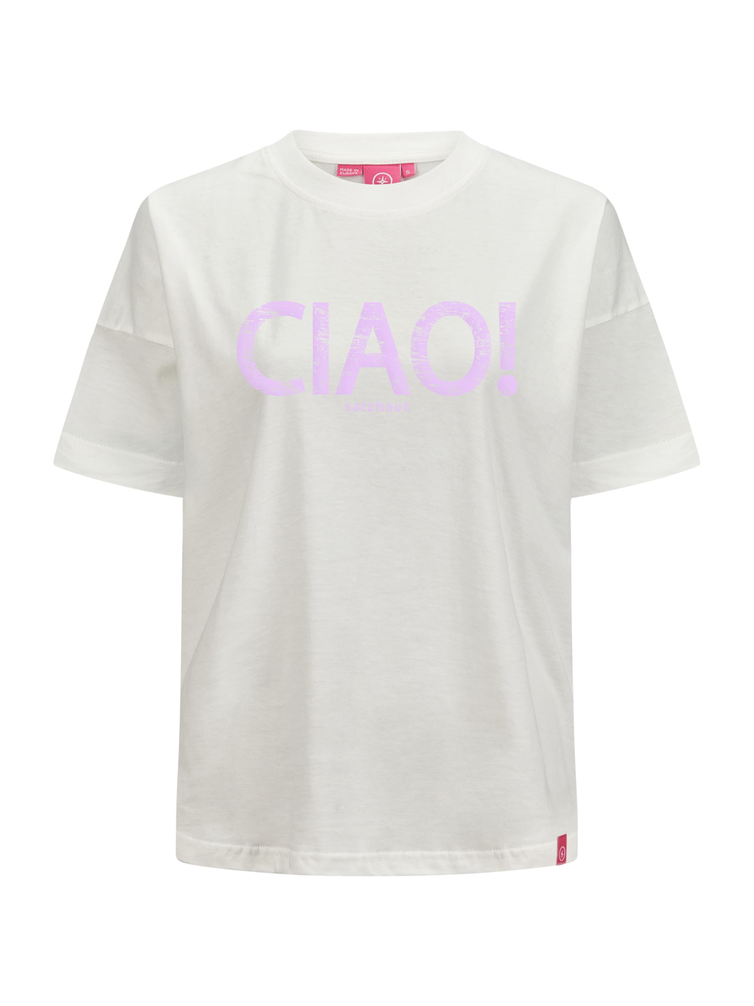 T-shirt 'LEEV-CIAO' salzhaut en blanc : devant