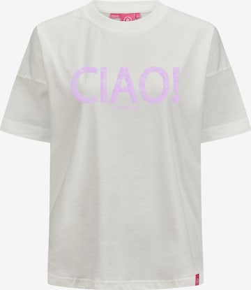 salzhaut Shirt 'LEEV-CIAO' in Wit: voorkant