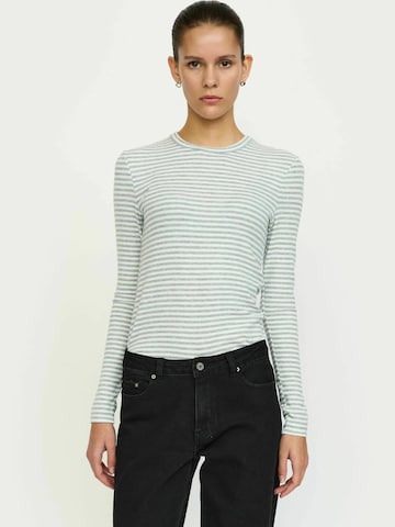 T-shirt ' SRFenja Stripe O-neck ' Soft Rebels en gris : devant