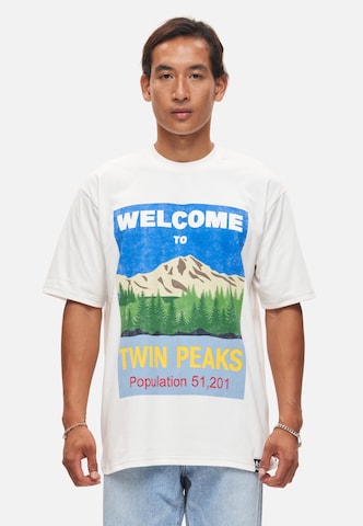 Recovered T-Shirt 'Twin Peaks Welcome To' in Beige: Vorderseite