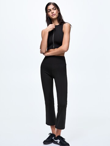 Pull&Bear Flared Leggings in Schwarz