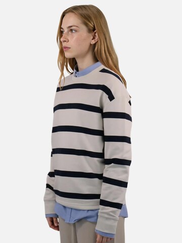 HEFTYKA Sweatshirt 'STRIPE CREW NECK SWEAT'‌ in Weiß