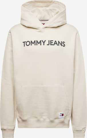 Sweat-shirt Tommy Jeans en beige : devant