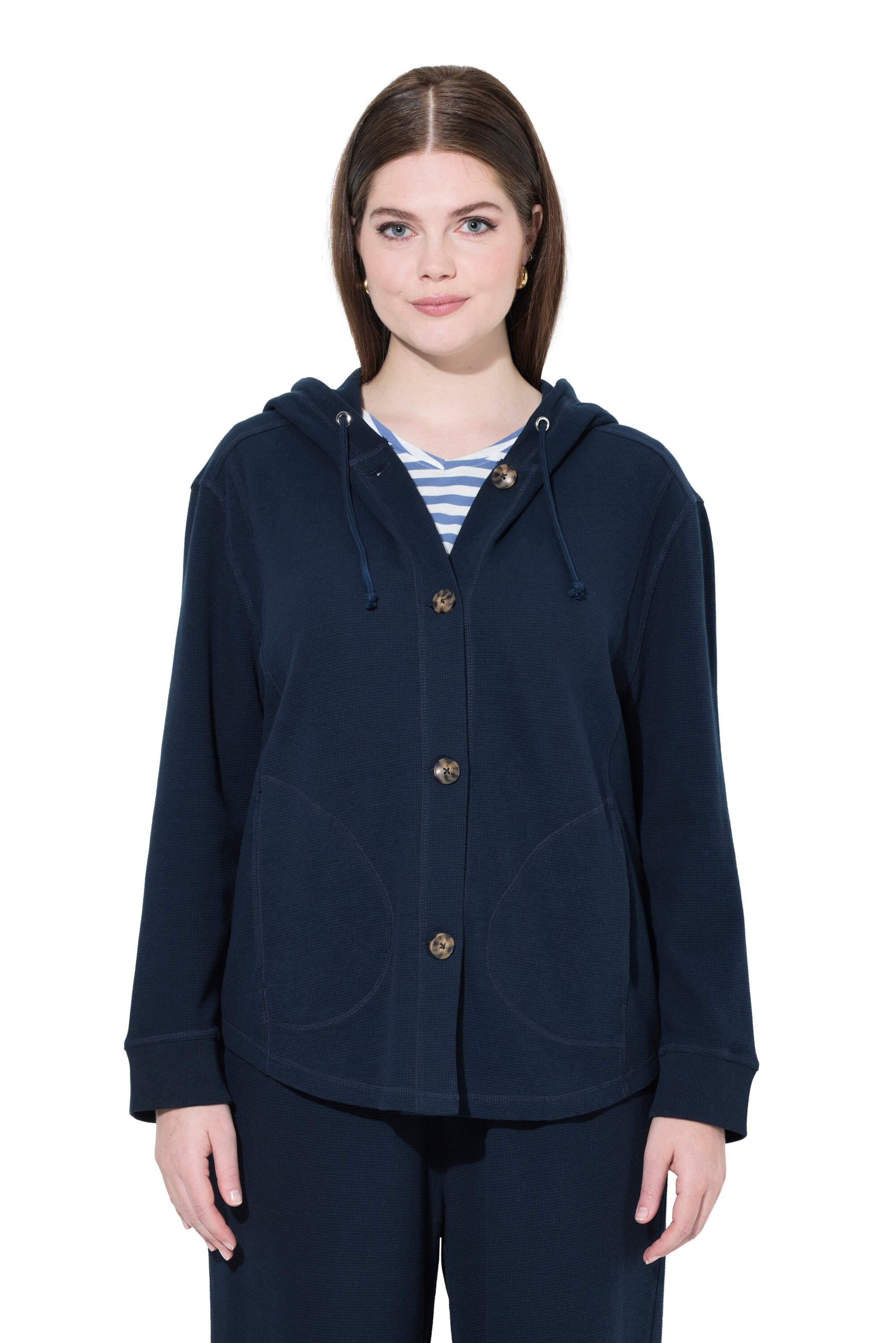 Ulla Popken Sweat jacket in Blue: front