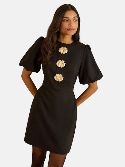 Rochie love & roses pe auriu / negru, Vizualizare produs