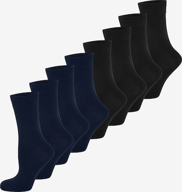 Nur Die - Meias ' Classic Komfortbund ' em azul: frente