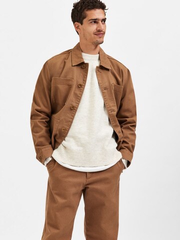 SELECTED HOMME Pullover 'Rai' in Beige