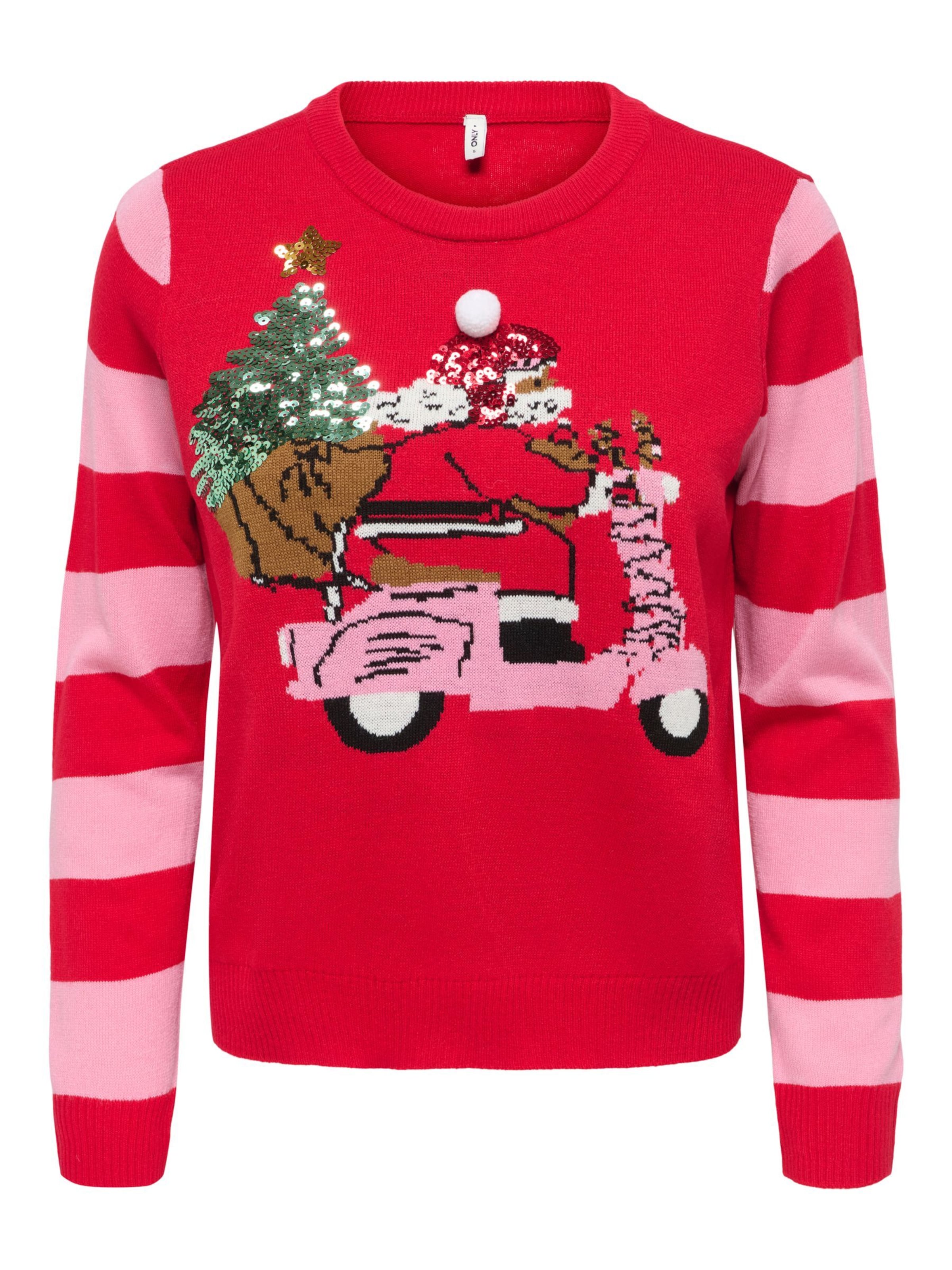 Pullover 'ONLXmas' di ONLY in rosso: frontale