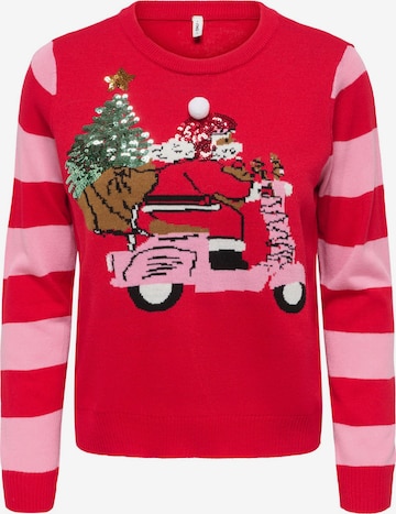 Pullover 'ONLXmas' di ONLY in rosso: frontale