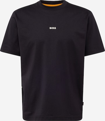 Tricou de la BOSS Orange pe negru: față