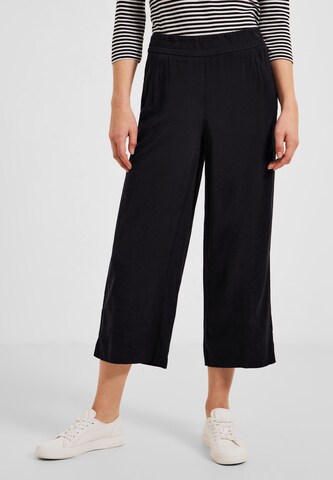 CECIL Wide leg Broek 'Neele' in Zwart: voorkant