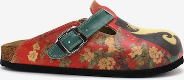 GobyKlompe 'Women Calceo Red Clogs WCAL5430 with cat design' - crvena boja: prednji dio