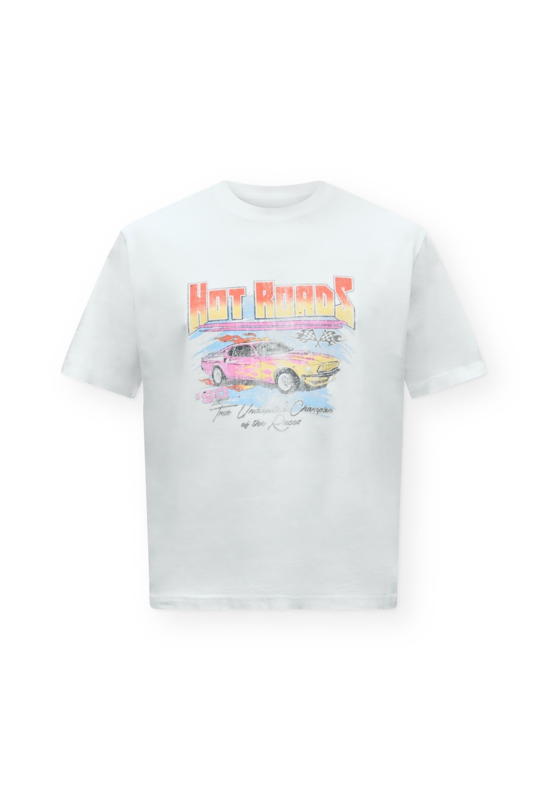 JACK & JONES Shirt 'JORRETRO ACTION MOVIE' in Wit: voorkant