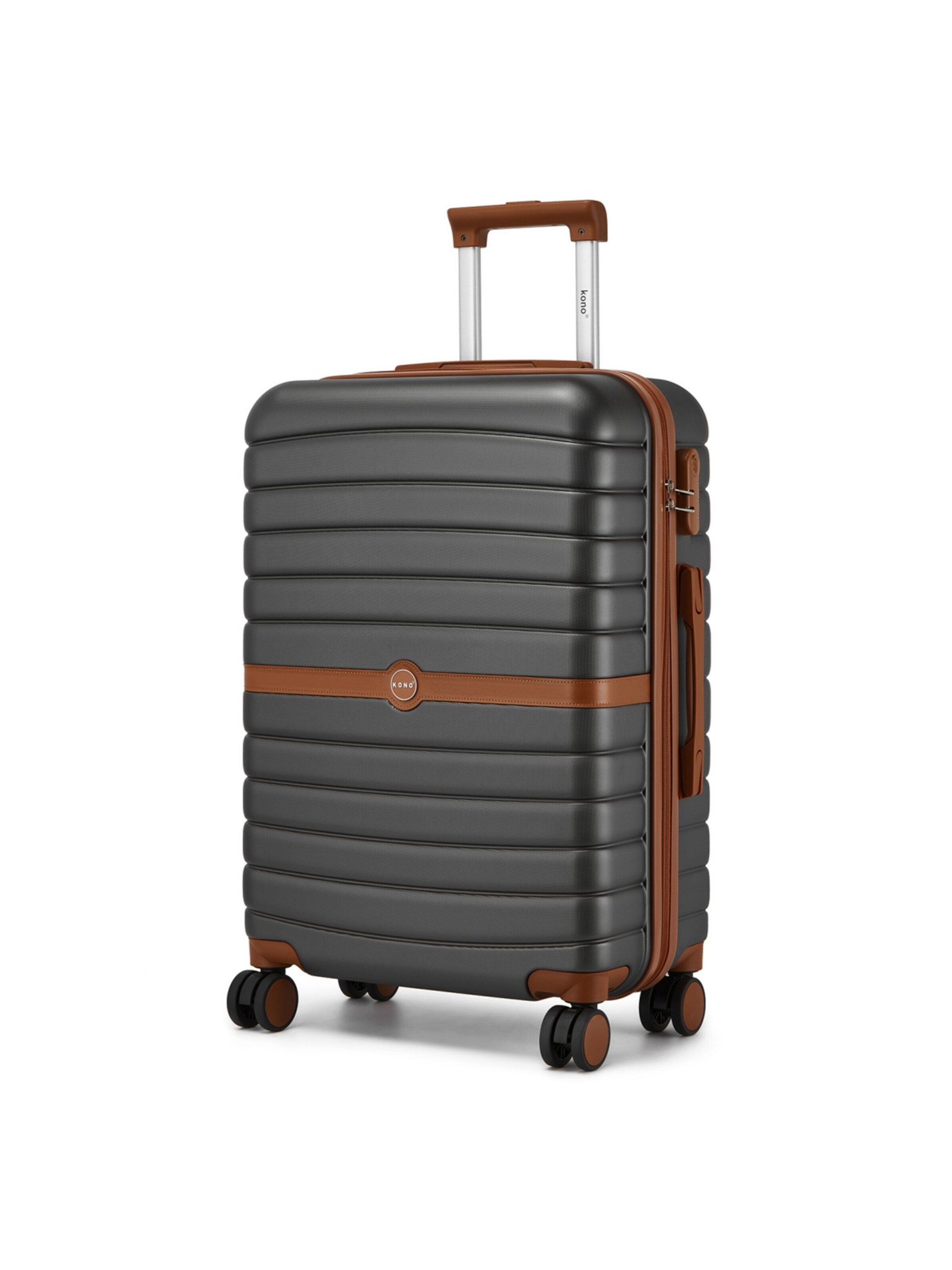 Kono Suitcase '28 Zoll Hartschalen-Trolley aus ABS und PC, Reisekoffer mit den Maßen 50,50 × 29,00 × 76,50 cm für Langreisen' in Brown