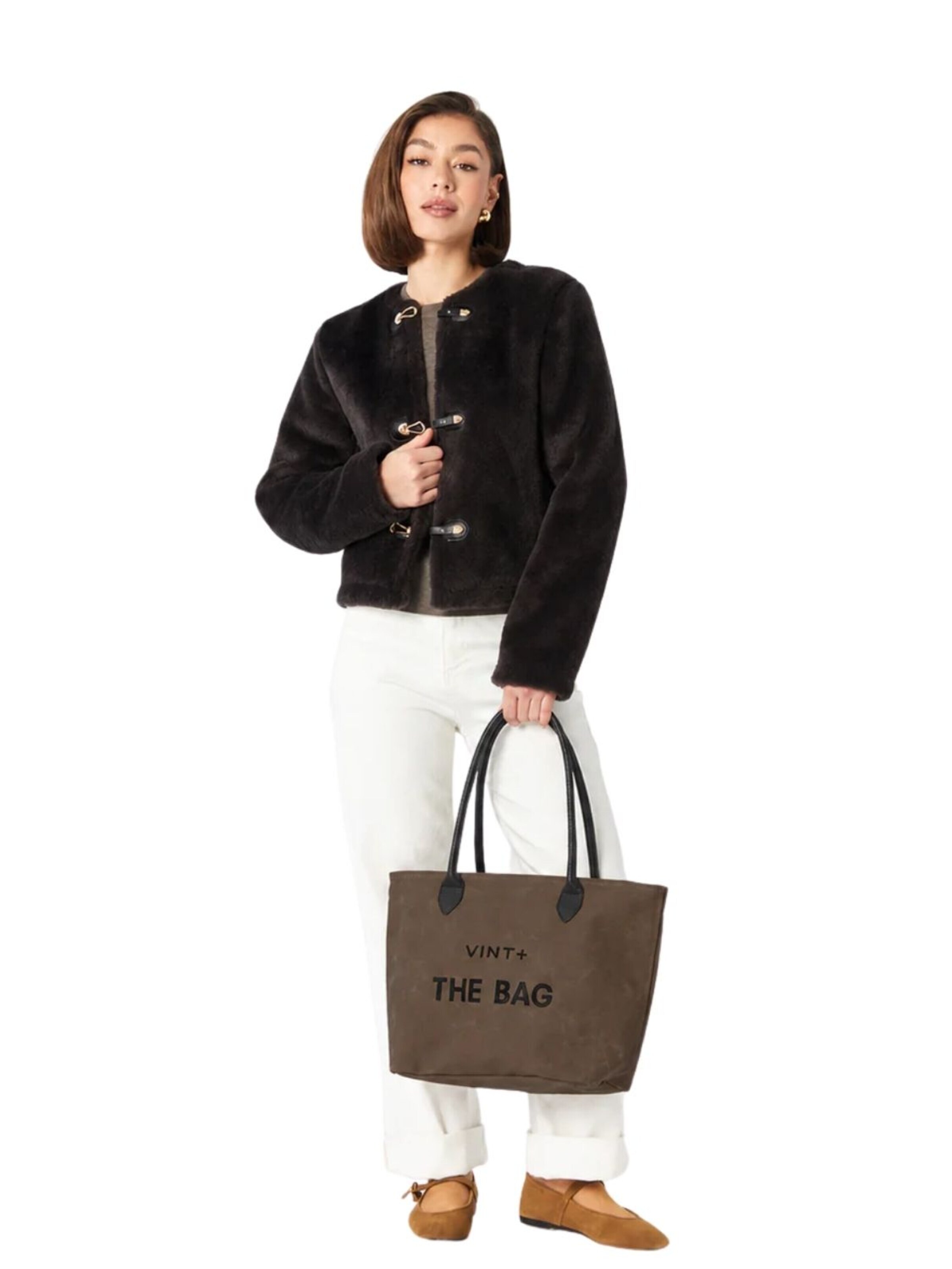 VINT+ Handbag 'Fine Bag Big' in Brown