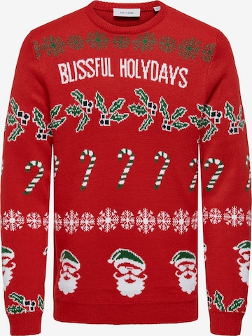 Only & Sons - Jersey 'ONSXmas' en rojo: frente