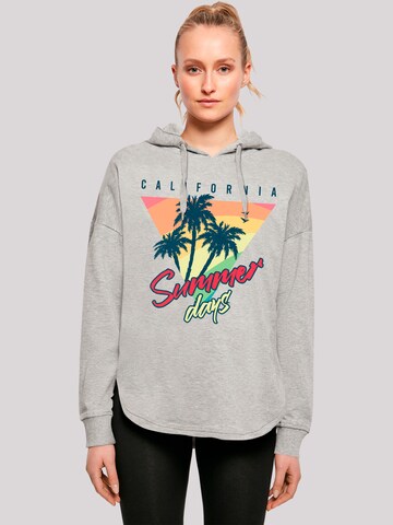 F4NT4STIC Sweatshirt 'California Palmen Retro' in Grijs: voorkant