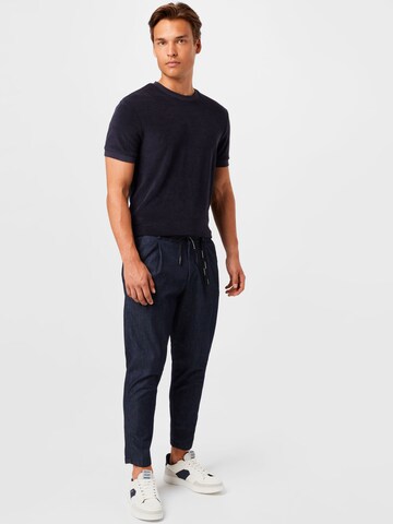 STRELLSON Regular Pleat-Front Pants 'Bashy' in Blue