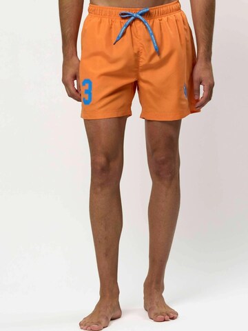 U.S. POLO ASSN. Zwemshorts ' UMALEXANDER ' in Oranje: voorkant
