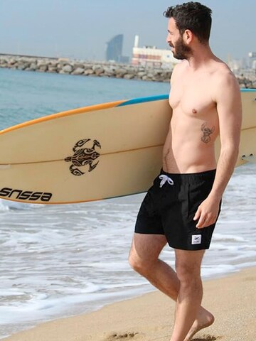 Surf Monkey Swimming Trunks in Black