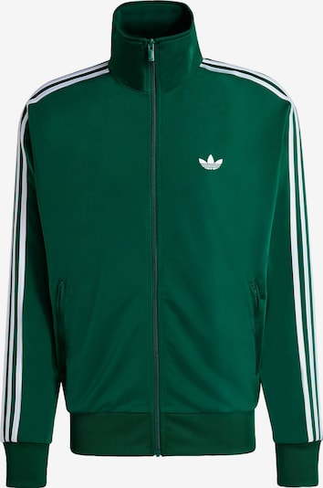 Džemperis 'Firebird' iš ADIDAS ORIGINALS, spalva – tamsiai žalia / balta, Prekių apžvalga