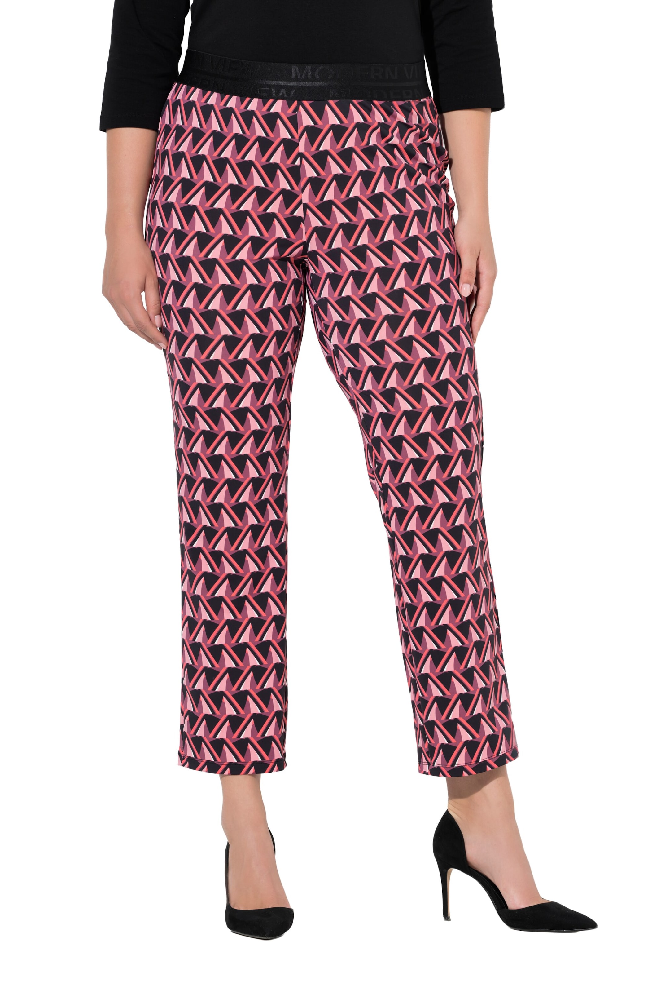 Coupe slim Pantalon Ulla Popken en rouge : devant