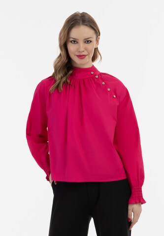 Camicia da donna di faina in rosa: frontale