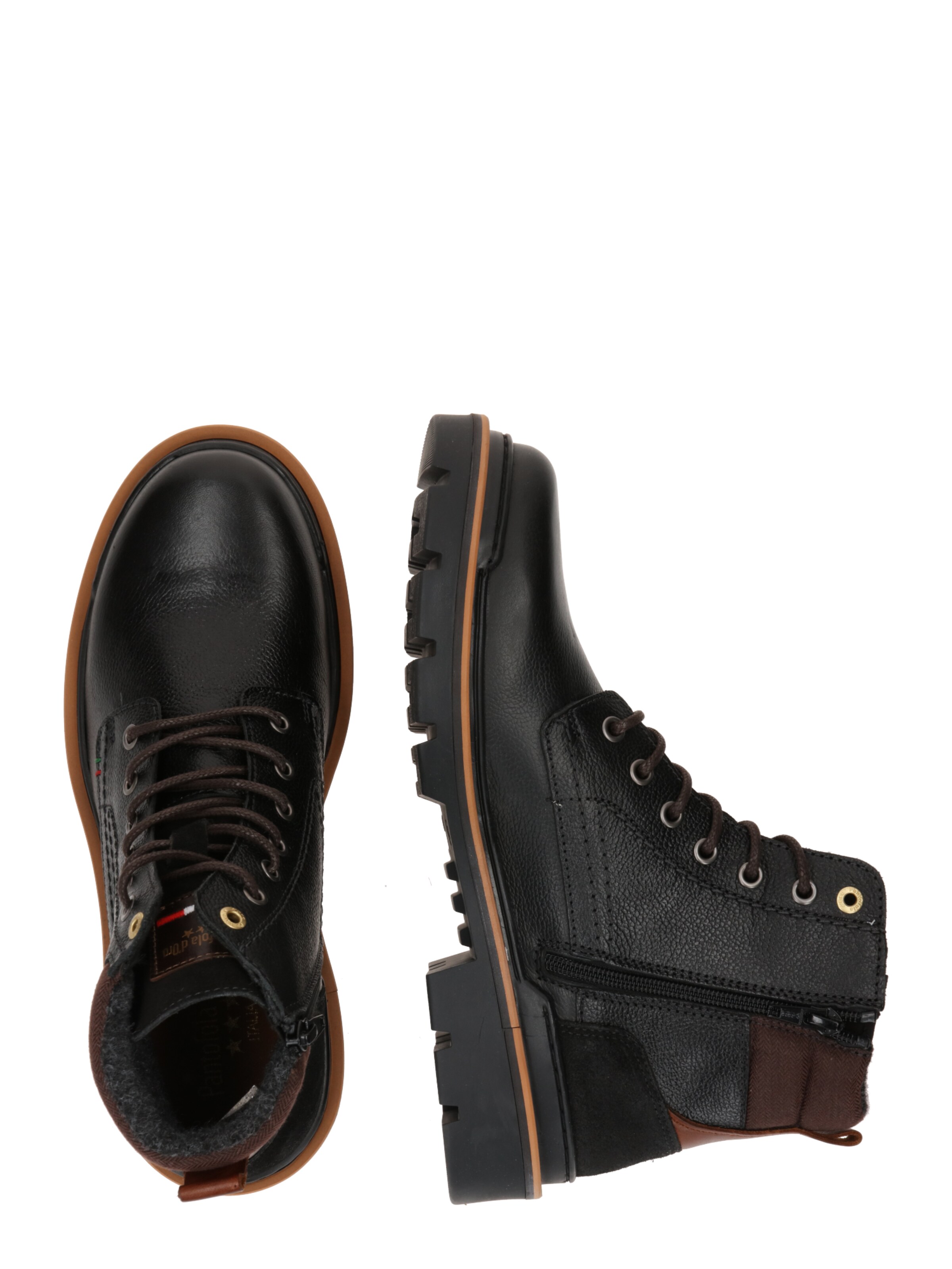 PANTOFOLA D'ORO Schnürboots 'Pontida' in Schwarz