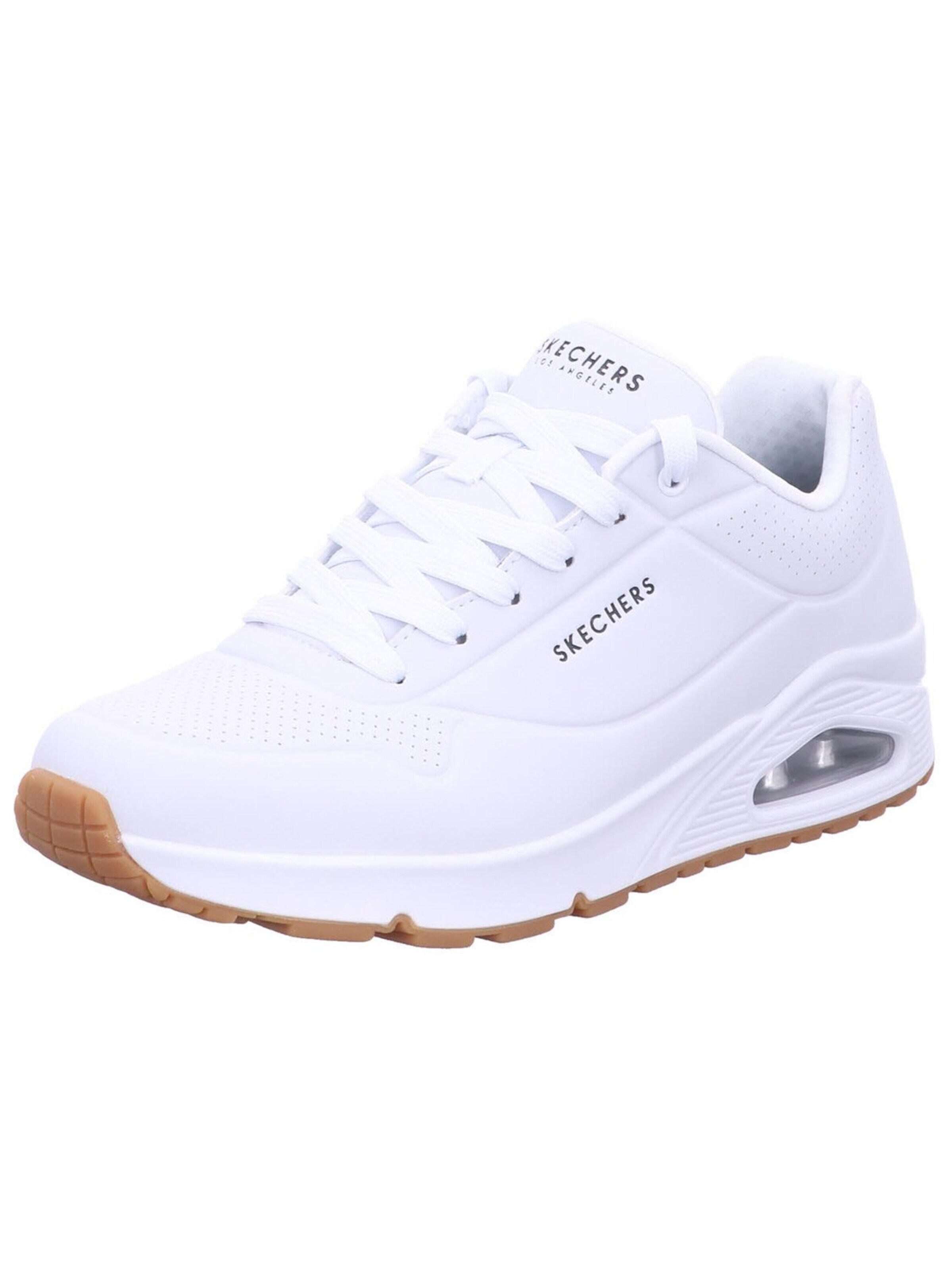 SKECHERS Schnürschuh 'Sneaker Low Herren 52458 WHT Kunststoff (Synthetik) in weiß'‌‌‌‌‌‌‌‌‌ in Weiß: Vorderseite