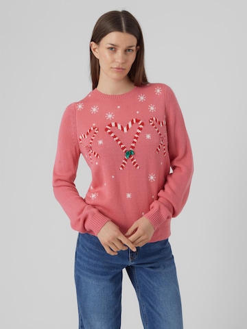 VERO MODA Pulover 'Candy Heart' | roza barva: sprednja stran