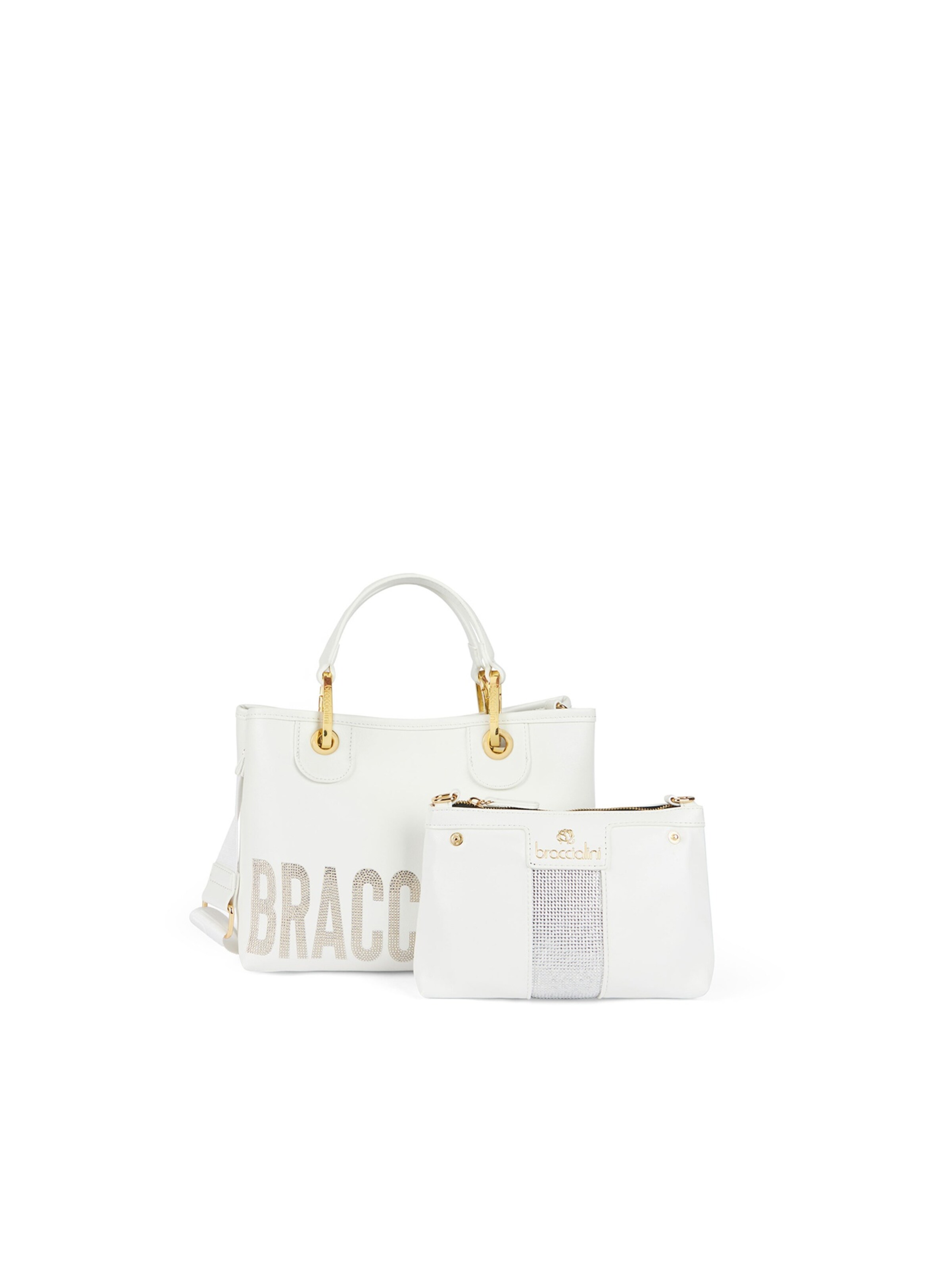 Borsa a mano di Braccialini in bianco: frontale