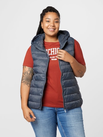 ONLY Carmakoma Bodywarmer 'New Tahoe' in Blauw: voorkant