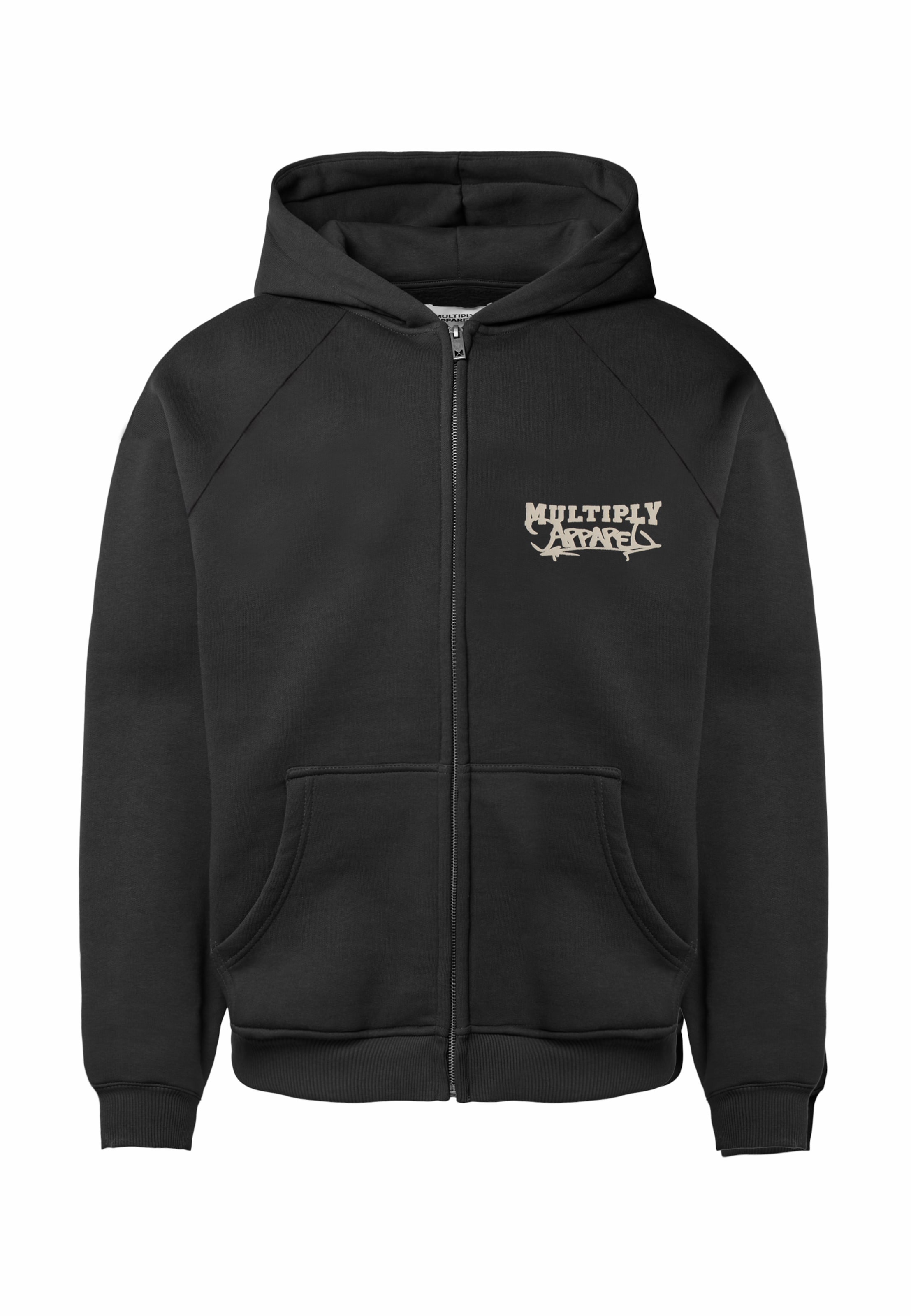 Multiply Apparel Sweatjacke 'Scholar' in Schwarz: Vorderseite