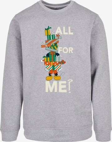 ABSOLUTE CULT Sweatshirt 'Mickey Mouse - Presents All For Me' in Grey: front