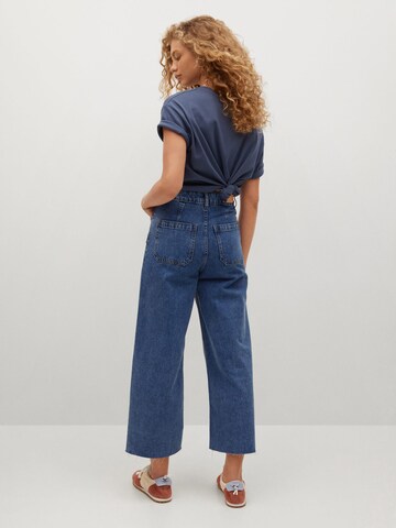 MANGO Wide Leg Jeans 'Carol' in Blau