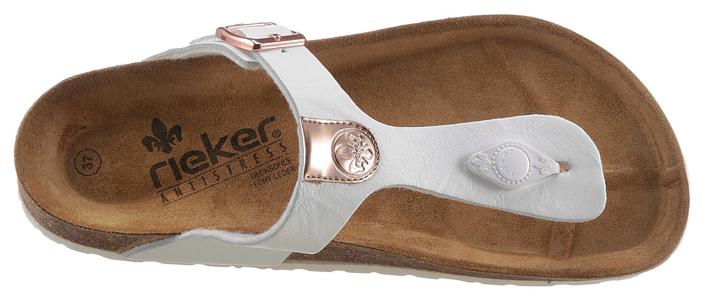 Frauen Sandalen RIEKER Zehentrenner in Weiß - KC23494 Frauen Sandalen RIEKER Zehentrenner in Weiß - KC23494