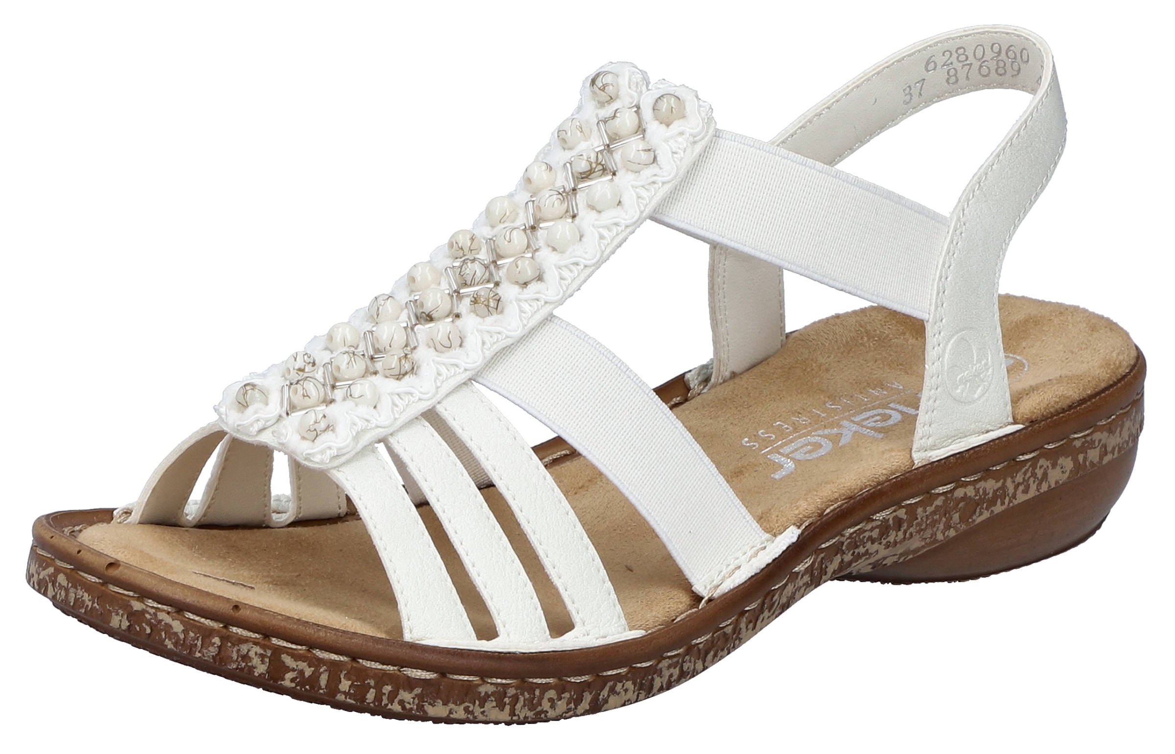 Sandales à lanières Rieker en blanc : devant