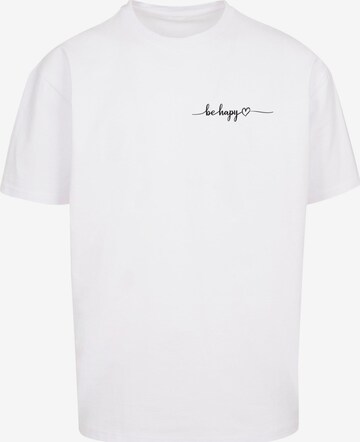 Merchcode T-Shirt 'Be Happy' in Weiß: predná strana
