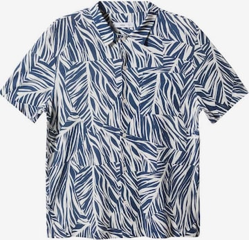 Coupe regular Chemise 'Hojas' MANGO MAN en bleu : devant