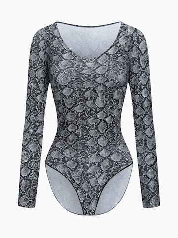 Body modelant 'Bodysuit Sculpting Shapewear Longsleeve mit Slip' cfab (formerly creamy fabrics) en gris : devant