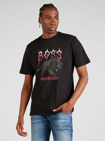 BOSS - Camiseta 'Pantera' en negro: frente