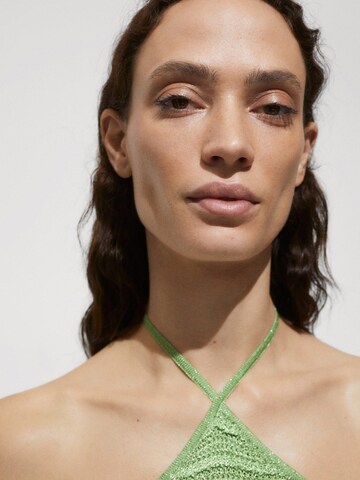 MANGO Top z dzianiny 'Milan' w kolorze zielony