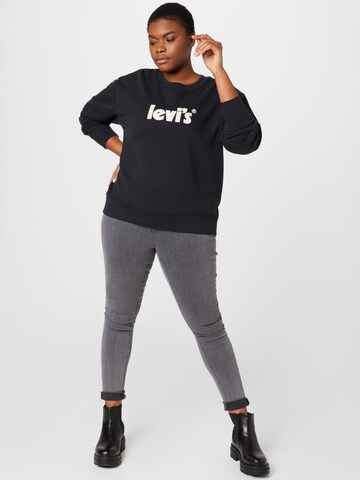 Levi's® Plus Sweatshirt 'PL Graphic Standard Crew' in Black