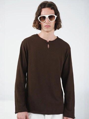 Giesto Shirt in Bruin: voorkant