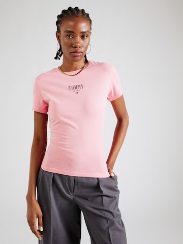 Tommy Jeans Curve Μπλουζάκι 'Essential' σε ροζ: μπροστά