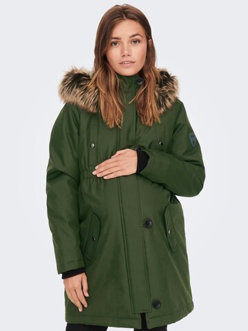 Only Maternity Winter Parka 'Iris' in Green: front